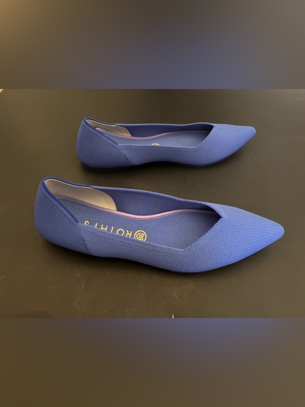Rothy's The Point ballet flats in Cornflower Blue.